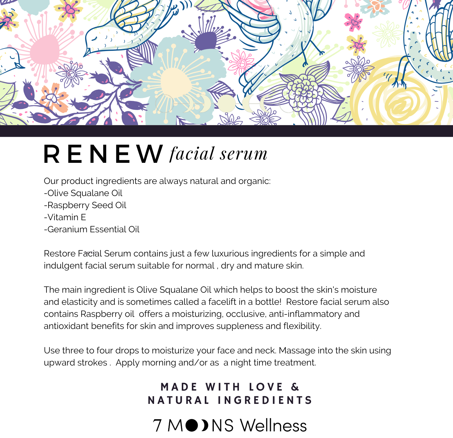 Renew serum ingredients